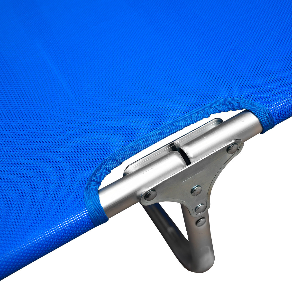 Lettino prendisole da mare pieghevole in alluminio blu 190x58x25 cm