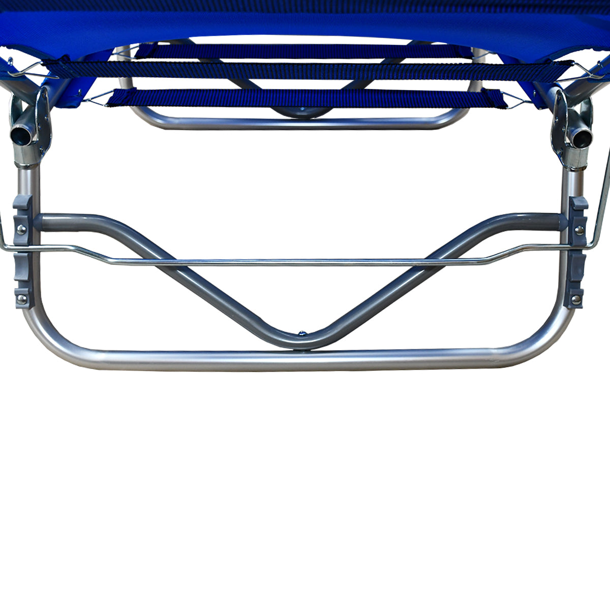 Lettino prendisole da mare pieghevole in alluminio blu 190x58x25 cm