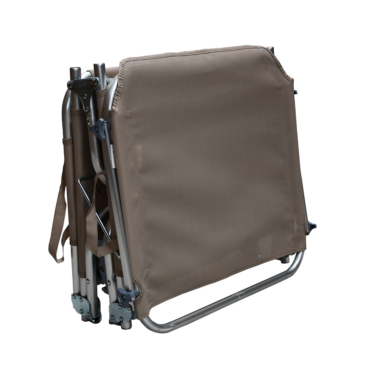 Lettino prendisole da mare pieghevole in alluminio con parasole beige 190x58x25 cm