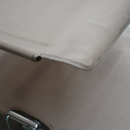 Lettino prendisole da mare pieghevole in alluminio con parasole beige 190x58x25 cm