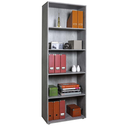 Libreria 4 ripiani grigio cemento 68x200x35 cm
