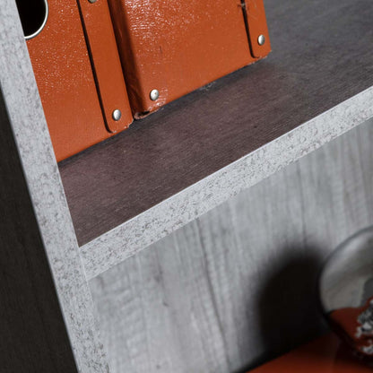 Libreria 4 ripiani grigio cemento 68x200x35 cm
