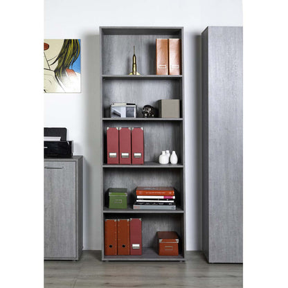 Libreria 4 ripiani grigio cemento 68x200x35 cm