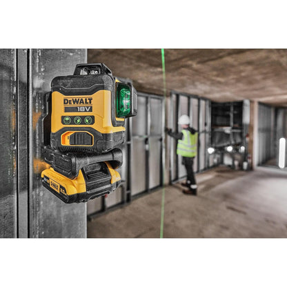 Livella laser multilinea 360° DeWalt con raggio verde 18 V 2 Ah