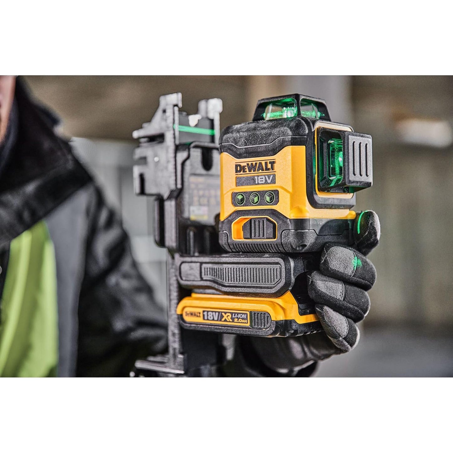 Livella laser multilinea 360° DeWalt con raggio verde 18 V 2 Ah