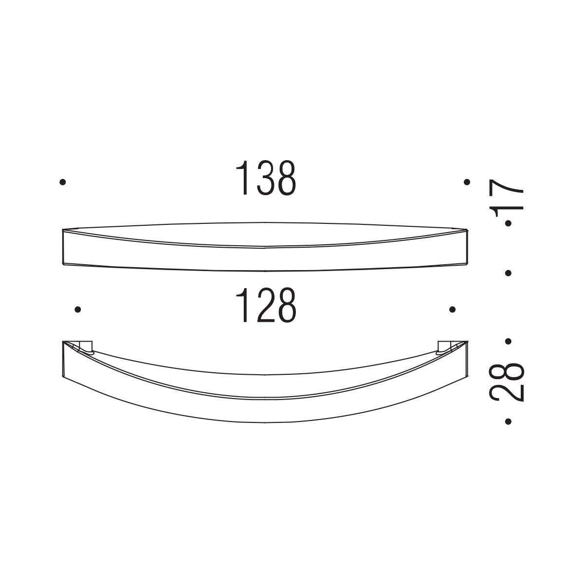 Maniglia per mobile cromo 138x17mm interasse 128mm Colombo Formae