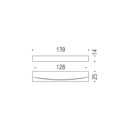 Maniglia per mobili cromo 139x14mm interasse 128mm Colombo Formae