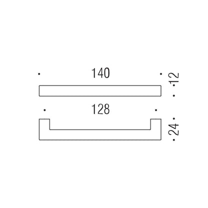 Maniglia per mobile cromo 140x12mm interasse 128mm Colombo Formae