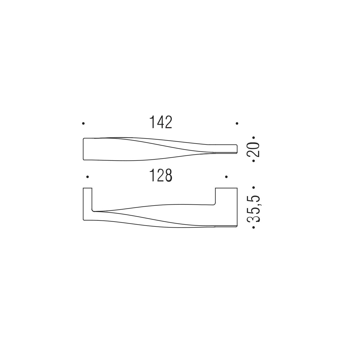 Maniglia per mobile cromo 142x20mm interasse 128mm Colombo Formae