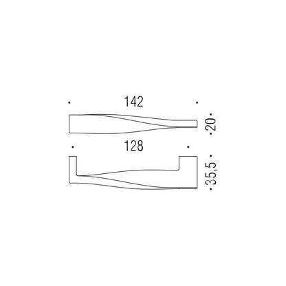 Maniglia per mobile cromo 142x20mm interasse 128mm Colombo Formae
