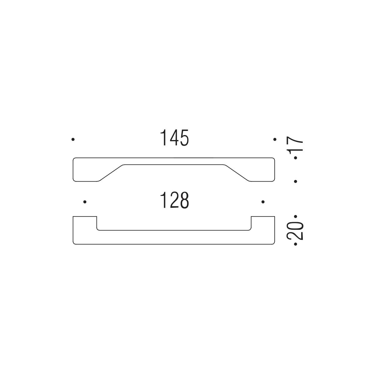 Maniglia per mobile cromo satinato 145x17mm interasse 128mm Colombo Formae