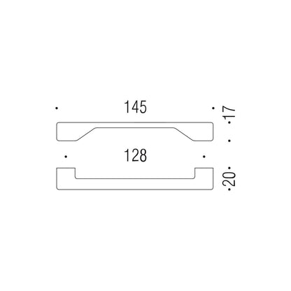 Maniglia per mobile cromo satinato 145x17mm interasse 128mm Colombo Formae