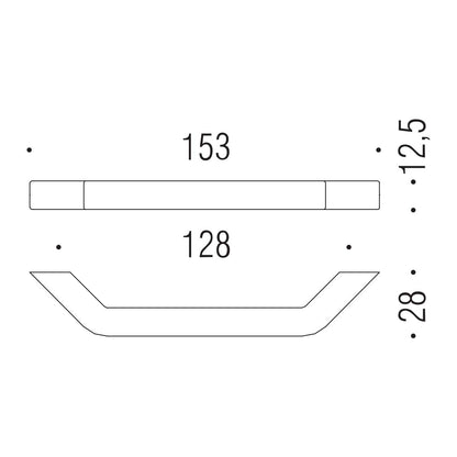 Maniglia per mobile cromo 153x12,5mm interasse 128mm Colombo Formae