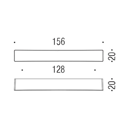 Maniglia per mobile cromo 156x20mm interasse 128mm Colombo Formae