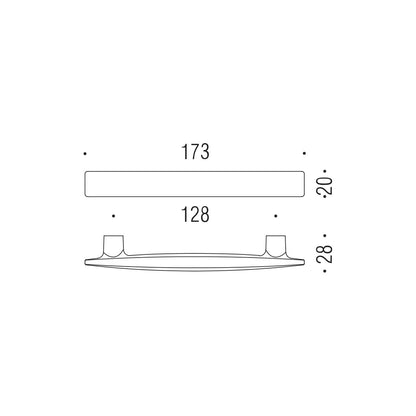 Maniglia per mobile cromo 173x20mm interasse 128mm Colombo Formae