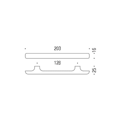 Maniglie per mobili cromo 203x16mm interasse 128mm Colombo Formae