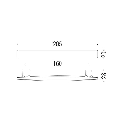 Maniglia per mobile cromo 205x20mm interasse 160mm Colombo Formae