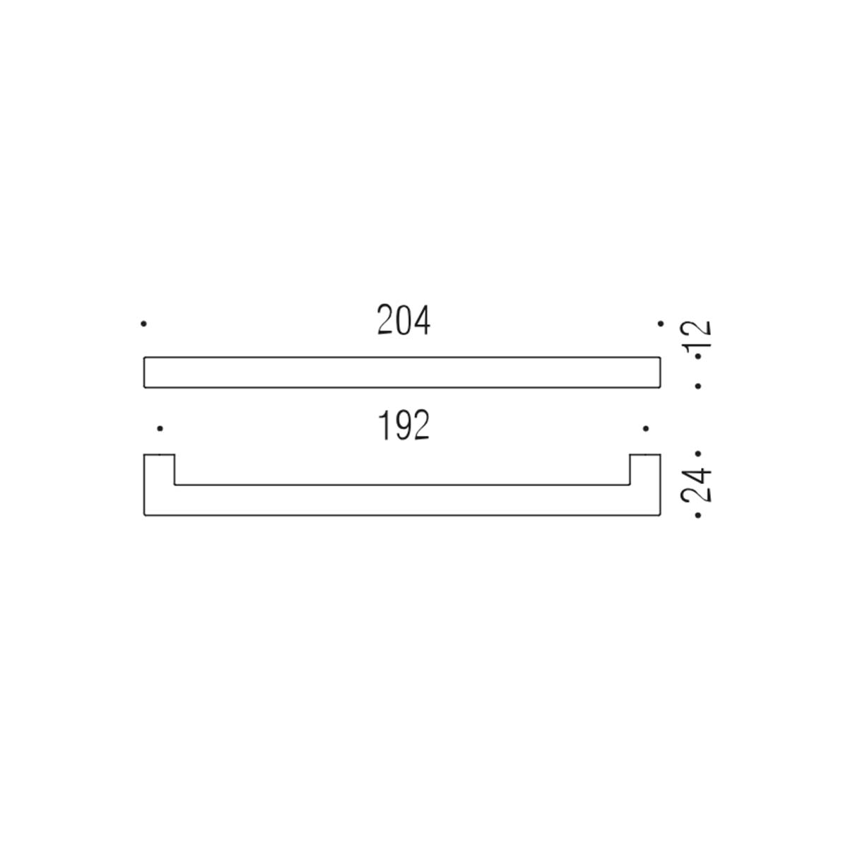 Maniglia per mobile cromo 204x12mm interasse 192mm Colombo Formae