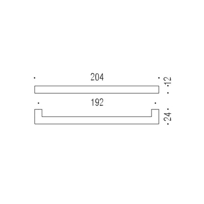 Maniglia per mobile cromo 204x12mm interasse 192mm Colombo Formae
