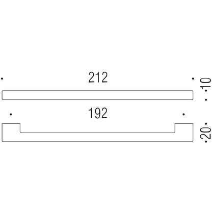 Maniglia per mobile cromo 212x10mm interasse 192mm Colombo Formae