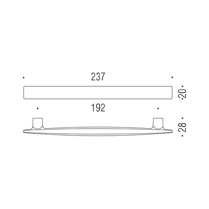 Maniglia per mobile cromo 237x20mm interasse 192mm Colombo Formae