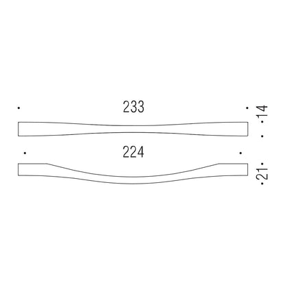 Maniglia per mobile cromo 233x14mm interasse 224mm Colombo Formae