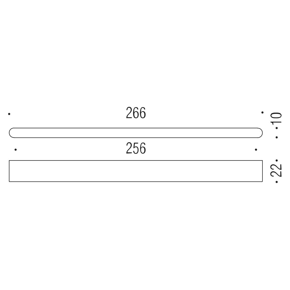 Maniglia per mobile cromo 266x10mm interasse 256mm Colombo Formae