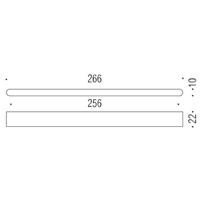 Maniglia per mobile cromo 266x10mm interasse 256mm Colombo Formae