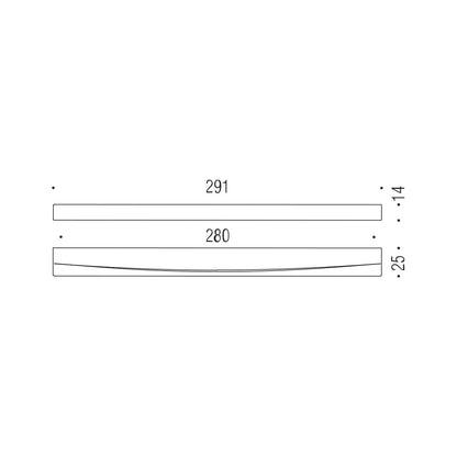 Maniglia per mobili cromo 291x14mm interasse 280mm Colombo Formae