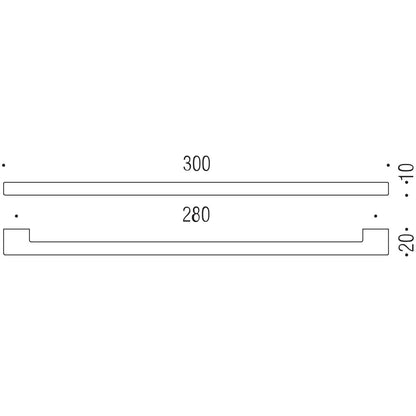 Maniglia per mobile cromo 300x10mm interasse 280mm Colombo Formae