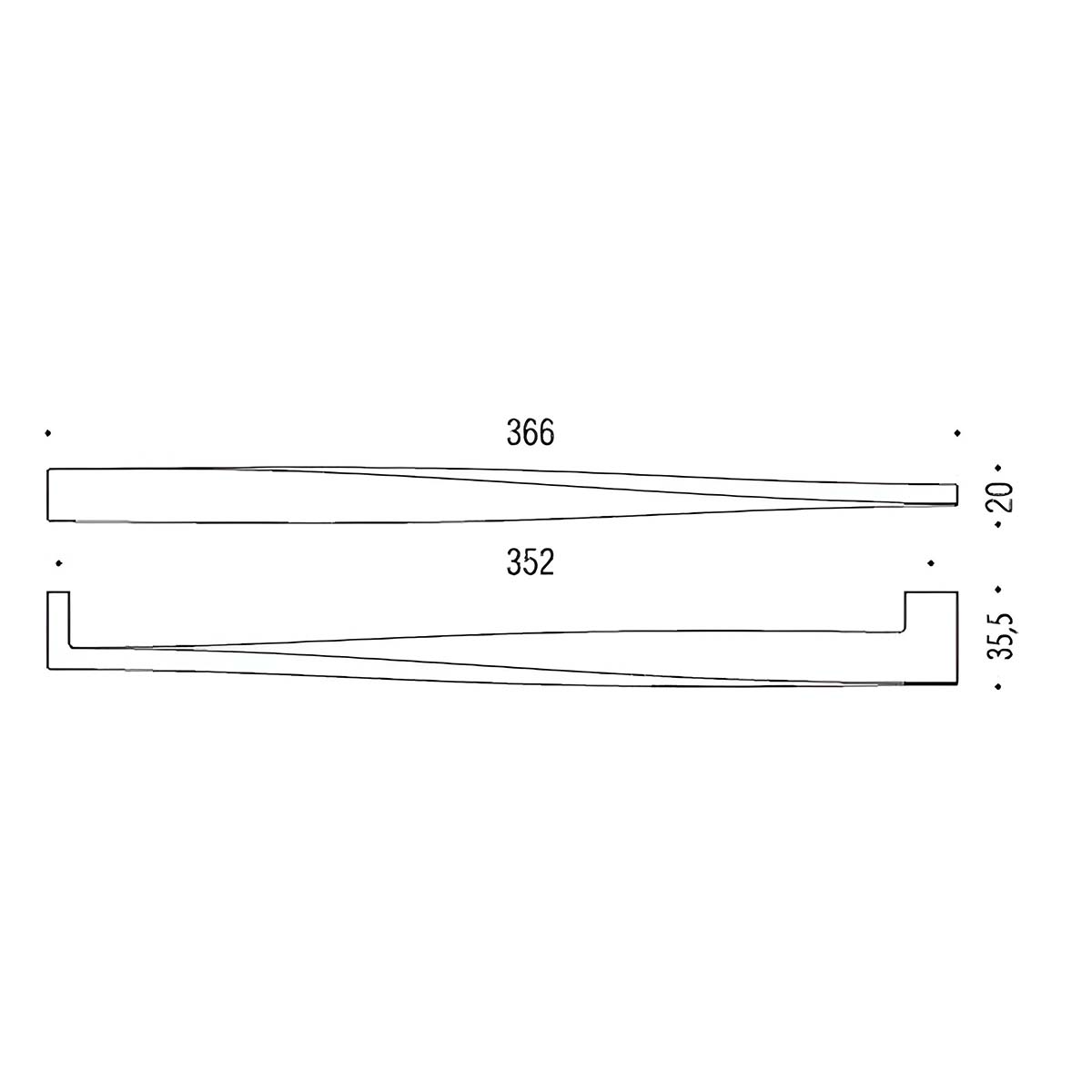 Maniglia per mobile cromo 366x20mm interasse 352mm Colombo Formae