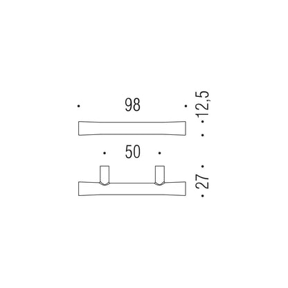 Maniglia per mobile cromo 98x12,5mm interasse 50mm Colombo Formae