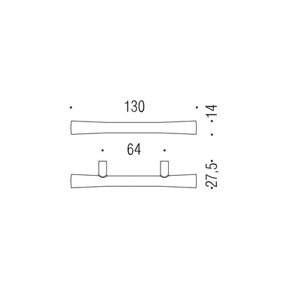 Maniglia per mobile cromo 130x14mm interasse 64mm Colombo Formae