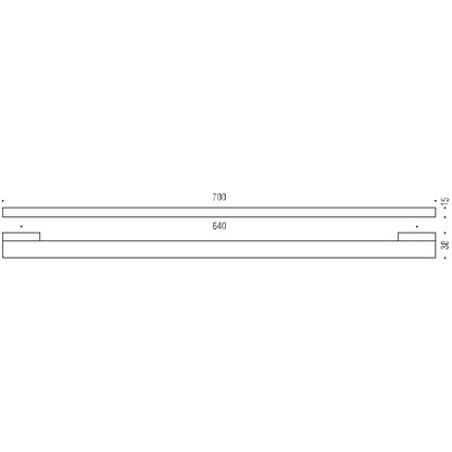 Maniglia per mobile cromo lucido 700x15mm interasse 640mm Colombo Formae