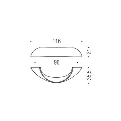 Maniglia per mobile cromo 116x21mm interasse 96mm Colombo Formae