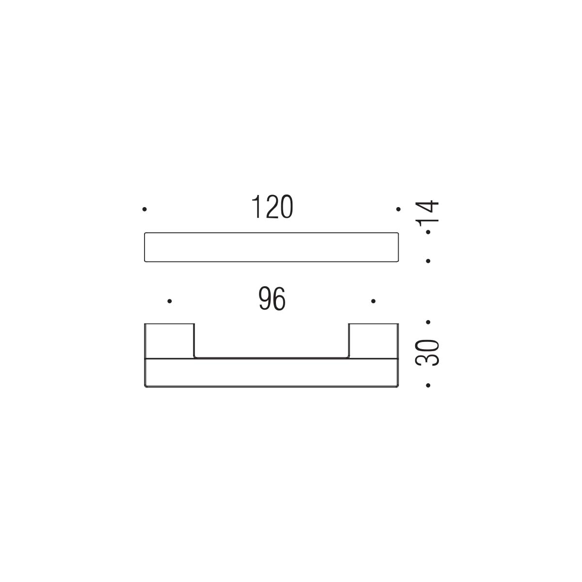 Maniglia per mobile cromo satinato 120x14 mm interasse 96 mm Colombo Formae