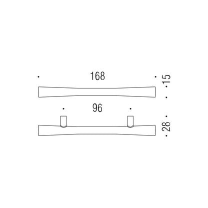 Maniglia per mobile cromo 168x15mm interasse 96mm Colombo Formae