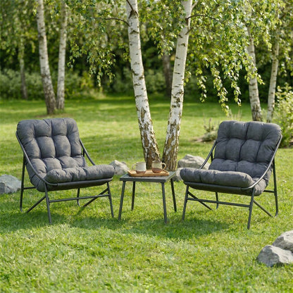 Set da giardino con tavolino e due poltrone Fiji