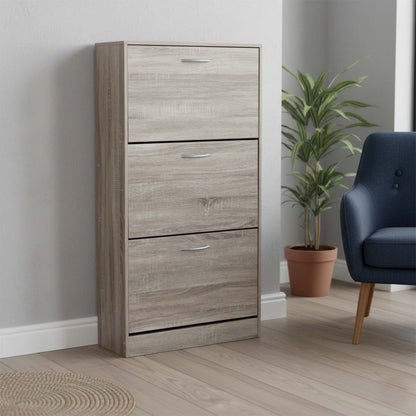 Scarpiera con 3 ante a ribalta 60x24x117 cm