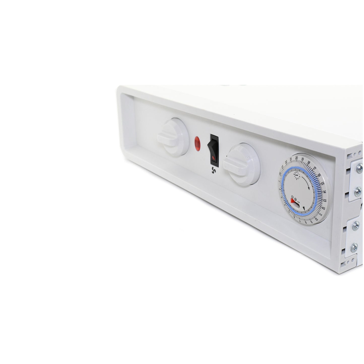 Stufa elettrica aura 750-1250-2000w funzione caldo freddo con timer bianco