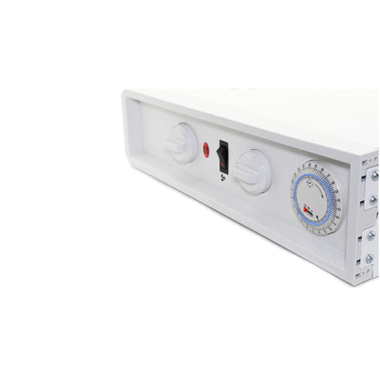 Stufa elettrica aura 750-1250-2000w funzione caldo freddo con timer bianco