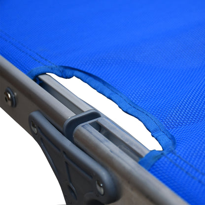 Lettino prendisole con parasole pieghevole blu 180x72x40 cm