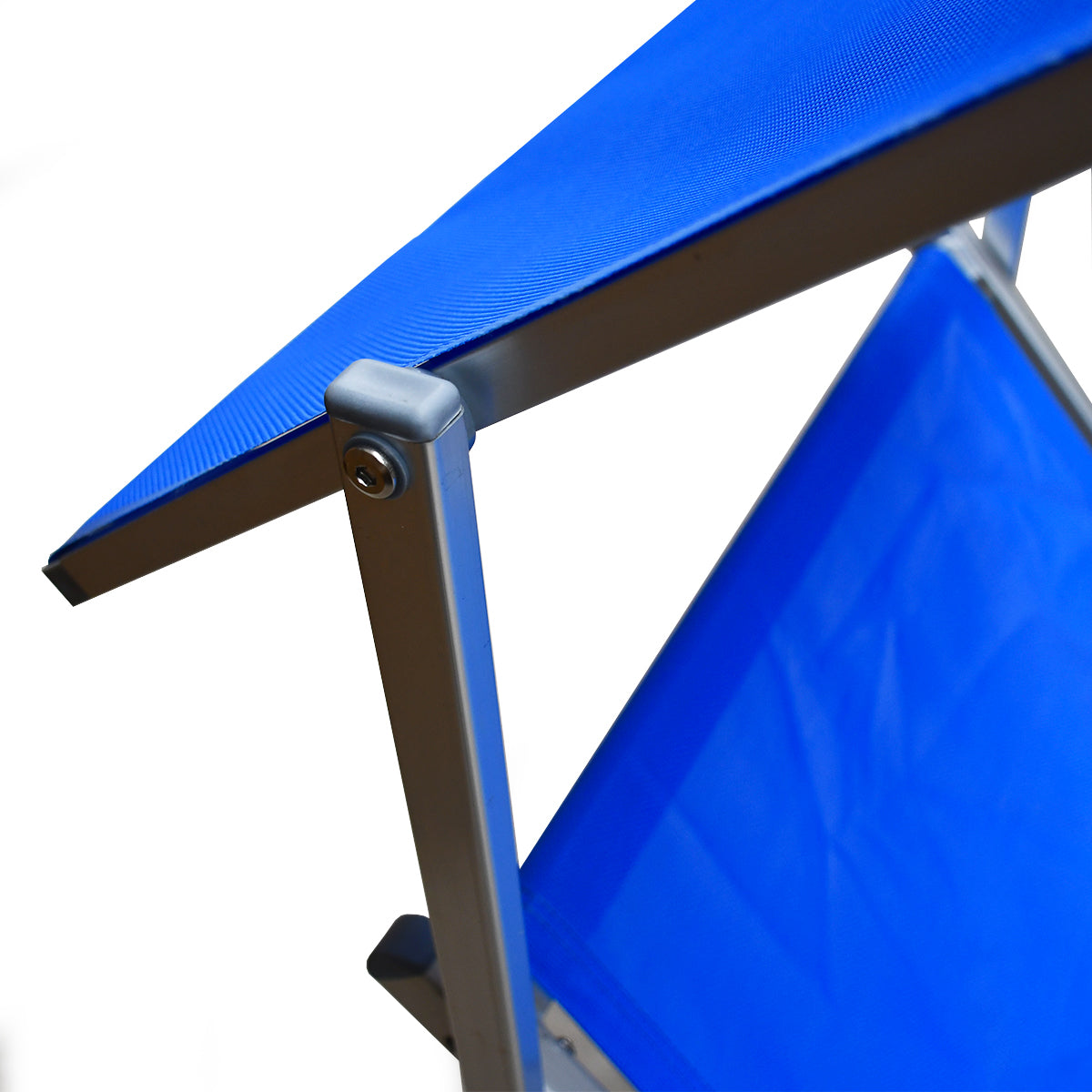 Lettino prendisole con parasole pieghevole blu 180x72x40 cm