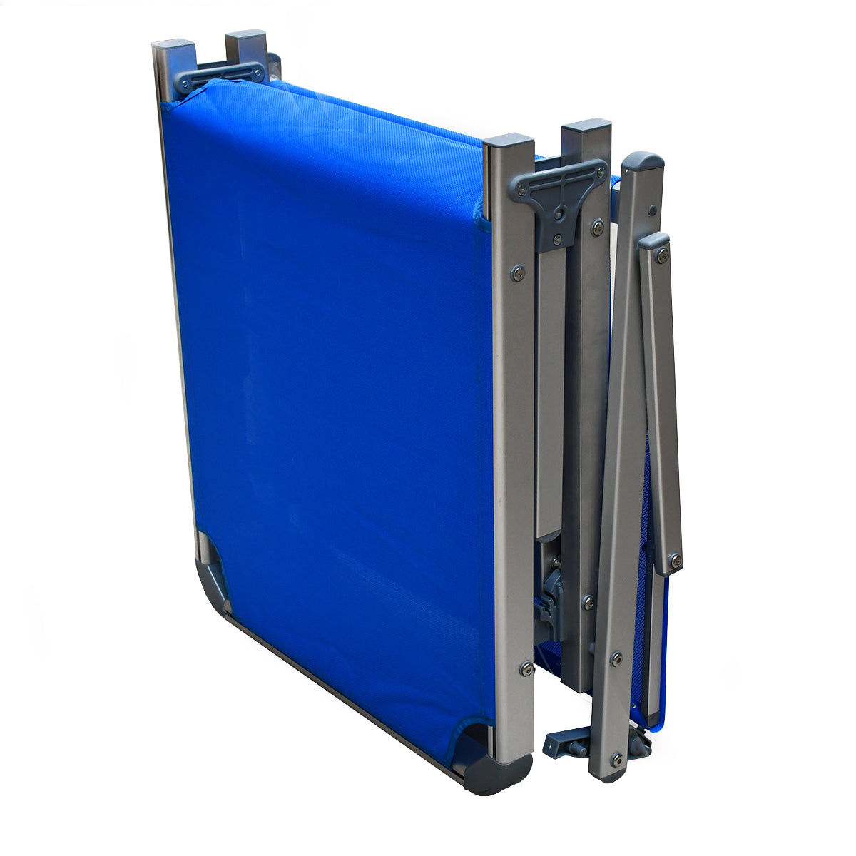 Lettino prendisole con parasole pieghevole blu 180x72x40 cm