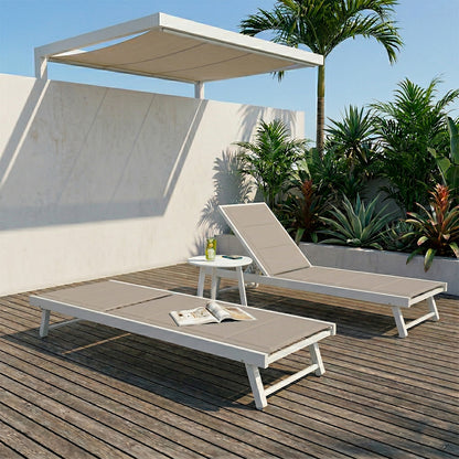 Lettino prendisole pieghevole tortora 187x64x30 cm