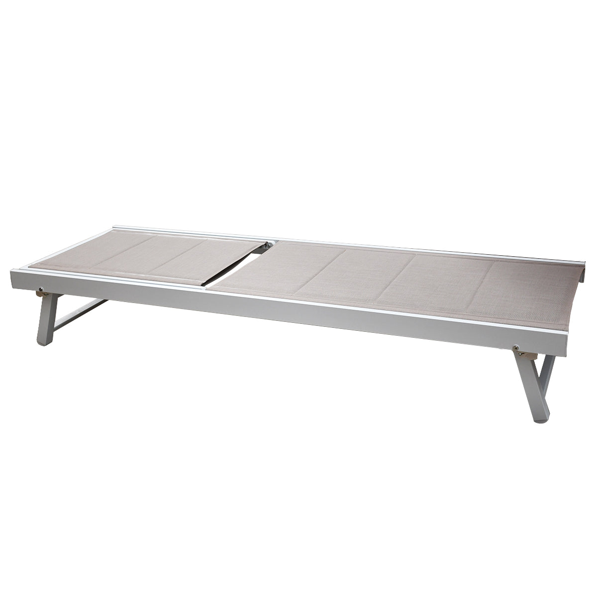 Lettino prendisole pieghevole tortora 187x64x30 cm