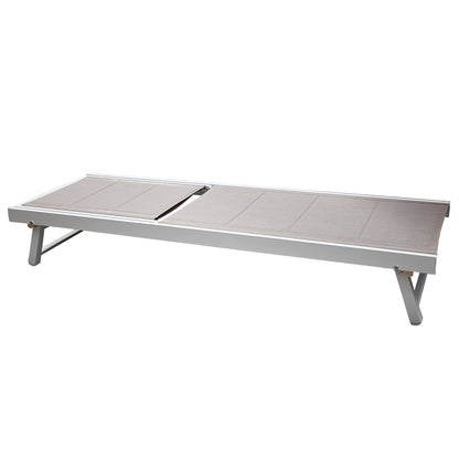 Lettino prendisole pieghevole tortora 187x64x30 cm