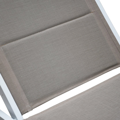 Lettino prendisole pieghevole tortora 187x64x30 cm