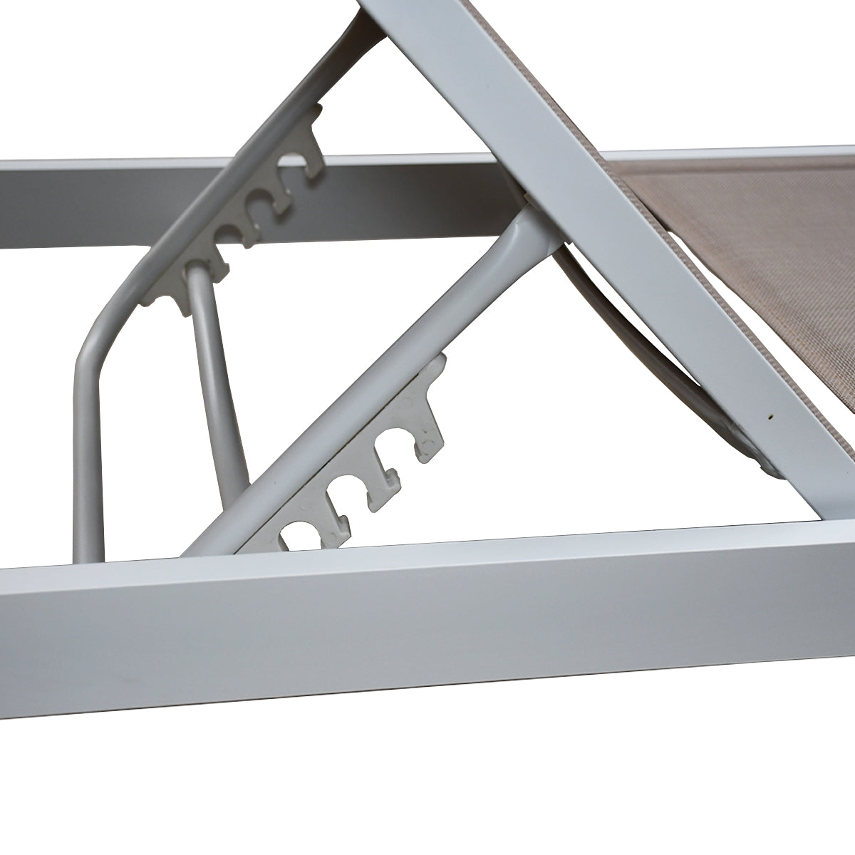 Lettino prendisole pieghevole tortora 187x64x30 cm