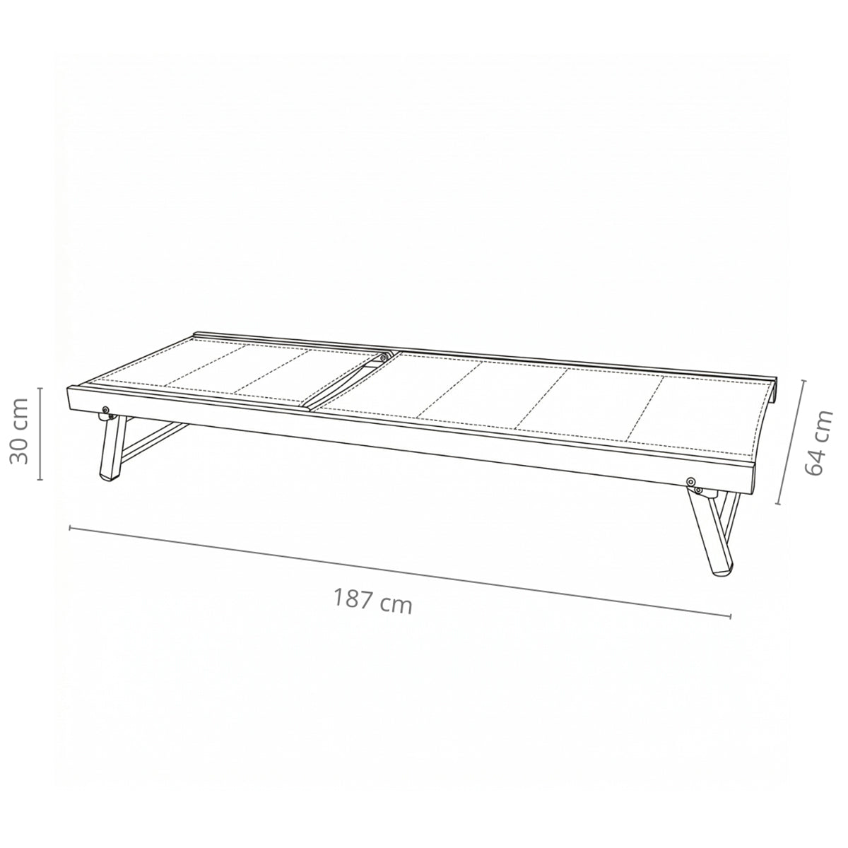 Lettino prendisole pieghevole tortora 187x64x30 cm